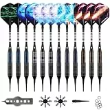 WIN.MAX Dartpfeile mit kunststoffspitze für elektronische dartscheibe 12 Stück Soft Darts Pfeile Set,18 Gramm