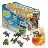INKEE Surprise Dino 8er Set | Badekugeln Kinder mit Überraschung, 8x Ei-Form Badebomben mit Dinosaurier Figuren, Pfirsich-Eistee Aroma
