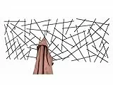 Haku Wandgarderobe Sticks 42862 mit 6 Garderobenhaken Schwarz 100cm Breit