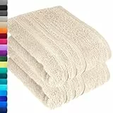 Lashuma Handtuch Set 50x100 cm Natur, London Flauschige Frottee Handtücher aus 100% Baumwolle, Perfekt für Männer und Frauen