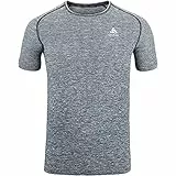 Odlo Herren T-Shirt Crew Neck Shortsleeve Essential Seamless Laufbekleidung Laufshirt Grey Melange - Grau L