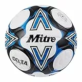 Mitre Delta Fußball | sehr langlebig | verbesserte Genauigkeit und Konsistenz, Weiß/Schwarz/Blau, 5