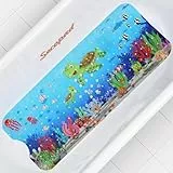 Secopad Badewannenmatte Kinder für Badewanne, 100x40 cm Cartoon Antirutschmatte Badewanne Baby, Badewannenmatte rutschfest mit Saugnäpfen, 100% BPA frei & Maschinenwaschbar, Schildkröten