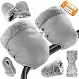 KIDIZ® Handwärmer Kinderwagen Handschuhe Handmuff Kinderwagenmuff mit warme Plüschmaterial Fleece und Baumwolle Innenseite Wasserdicht Winddicht Handwärmer Universalgröße für alle Kinderwagen Buggy