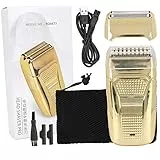 Sonew Folienrasierer Herren, USB Wiederaufladbarer Reiserasierer, Tragbarer Elektrischer Rasierer für zu Hause und im Salon(Gold)