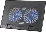 Conceptronic THANA02B Notebook Cooling Pad Laptop Kühlunterlage bis 17 Zoll, 2 Lüfter, 3-stufige Höhenverstellung