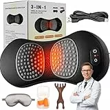 Medieval Deepcomfort 3 in 1 Massage Pad, Deep Comfort 3-Zonen Ergoflow Tiefenmassagegerät, Ergopur Rücken Massagegerät Mit Wärme, Vibration & Lendenstütz, Für Den Entspannenden Heimgebrauch (Usb-a)