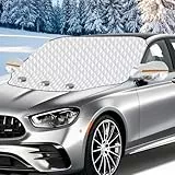 Feebee Frontscheibenabdeckung Winter Scheibenabdeckung Auto, Windschutzscheibenabdeckung, Frostschutz Auto Frontscheibe, Magnetische Autoabdeckung Scheibenschutz 146x116cm gegen Schnee, EIS, Sonne