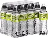 Powerade Active Water Zitrone-Limette - kalorienfreies, zuckerfreies Erfrischungsgetränk mit Vitamin B3 und B6 - Sportgetränk mit Mikronährstoffen in Einweg Flaschen (12 x 500 ml)