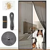 Flammhemmend Fliegengitter Balkontür Magnet, Glasfasermaterial,80x210cm Stärkere Magneten Fliegengitter Tür,Fliegengittertüren Ohne Bohren, Insektenschutzgitter Für Balkontür/Terrassentür,Schwarz