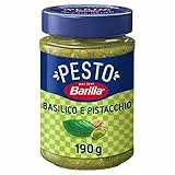 Barilla Pesto Basilico e Pistacchio 1x190g | Glutenfreie Italienische Pasta-Sauce mit Basilikum und Pistazien, Nudel-Soße, grünes Pesto