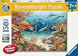 Ravensburger Kinderpuzzle 13411 - Meerestiere am Korallenriff - Wieso? Weshalb? Warum? Puzzle 150 Teile XXL + Wissensposter, für Kinder ab 7 Jahren