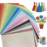 VGOODALL 20 Blatt Glitzerpapier, Bastelpapier A4, 10 Farben, 250g/m², Ideal für Basteln, DIY-Projekte, Scrapbooking & Party-Deko