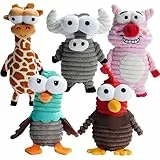 Nocciola 5 Packs Quietschendes Hundespielzeug, 5 Lustige Seltsame Quietschen für Verschiedene Tiere, Unzerstörbares Kuscheltier für Welpen, Plüsch-Spielzeug für Kleine, Große Hunde