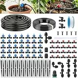 Forever Speed ​​Bewässerungssystem 101Pcs Gartenbewässerung Set [15M + 15M Bewässerungsrohre], Automatische Tröpfchenbewässerung Druckausgleich für Garten, Gewächshaus, Terrasse