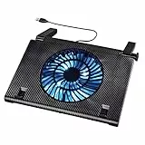 Hama Laptop Kühler für Notebooks von 13,3-15,6 Zoll (USB-Betrieb, Verstellbarer Neigungswinkel, extra leise, Blaue LEDs) schwarz