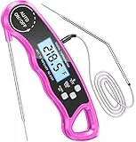 CIRYCASE Doppelsonden Fleischthermometer, Sofort Lesen Bratenthermometer, Grillthermometer Digital Thermometer Kochen mit Hintergrundbeleuchtung &Magnet Laborthermometer für Küche/BBQ/Backen/Sound Bar