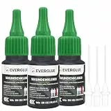 Everglue Sekundenkleber dickflüssig 3x 20g für präzises Kleben und schnelle Reparaturen schnelltrocknend und flüssig ohne Nachtropfen Sekundenkleber extra stark (EV650043-3)