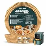110 Stück Backpapier für Heißluftfritteuse 20-24cm airfryer backpapier 4.7-7.5L heißluftfritteuse backpapier geeignet für Ninja und andere Heißluftfritteuse
