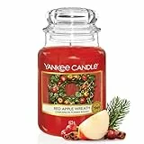 Yankee Candle Duftkerze im Glas (groß) | Red Apple Wreath | Kerze mit langer Brenndauer bis zu 150 Stunden | Perfekte Geschenke für Frauen