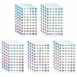 simarro 4 Sets Nummer Aufkleber, 1-300 Nummer Runde Wasserdichte Selbstklebende Aufkleber, Holografische Nummerierte Klebepunkte zum Sortieren des Inventars Organisieren Codierung(10 mm)