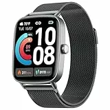 Smartwatch Herren Damen mit Telefonfunktion,1.85' HD Uhren mit Herzfrequenz Schlafmonitor SpO2 Schrittzähler,110+ Sportmodi Fitnessuhr,IP68 wasserdichte Smart Watch Kompatibel für iOS/Samsung/Android
