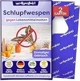 Wolkenfeld Schlupfwespen gegen Lebensmittelmotten – 2 Karten mit 1 Lieferung – Effektive & Chemiefreie Mottenbekämpfung – Natürliche Alternative zu Mottenfallen, Sprays & Pheromonfallen