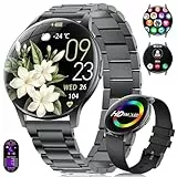 BENYAR SMART Smartwatch Damen 2026 mit Anrufen - 7,99 mm Ultra-Dünne Elegante Fitness Armbanduhr mit 1,43 Zoll HD Always-On Display, IP68 Wasserdicht, 100+ Sportmodi, Frauengesundheit für iOS Android
