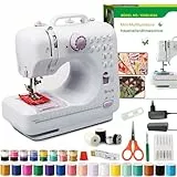 Mini Nähmaschine für Anfänger und Kinder - Tragbare elektrische Nähmaschinen mit 12 Stichen, Overlock-Funktion + 42-teiliges Nähset inklusive,geeignet für Kleidung und Heimtextilien