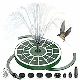 AISITIN Solarbrunnen für Draussen Verbessert, 3,5W Solar Schwimmender Fontäne Pumpe mit Verschiedene Sprüh Effekten, Solar Springbrunnen für Außen mit Dunkelgrün Glasscheibe für Garten,Teich,Vogelbad