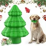 Jewyow Weihnachtsbaum-Hundespielzeug, Robustes Hundespielzeug für Aggressive Kauer, unzerstörbares Hundekauspielzeug für große und mittelgroße Hunde, langlebiger Quietscher für kräftige Kiefer, grün