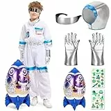 Lozzzyo Astronaut Kostüm Kinder Junge Jungen Astronauten Kostüm Kind Kostüm Astronaut Kinder Faschingskostüme Kinder Fasching Kostüm Kinder Jungen Karneval Kostüm Kinder (L)