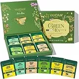 VAHDAM, Grüner Tee geschenkset (6 Geschmacksrichtungen, 36 Pyramiden-Teebeutel) Exklusiv Grüne Tee Tee Probierset - Langblatt Pyramide Teebeutel | Geschenke Für Frauen Und Männer