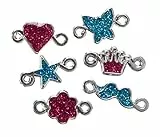 folia 33905 - Rubber Loops Charms Sparkle, 6 verschiedene Anhänger