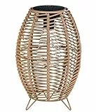 Dehner Solar-Laterne Mila, warmweiß, Ø 17.5 cm, Höhe 26.5 cm, Metall/Kunststoff, braun