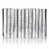 KarneLux Luftschlangen 'Silber Metallic' - Partydekoration für Geburtstage, Hochzeiten und Silvester - 6er Pack