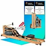 Christopeit Wasserrudergerät klappbar für Zuhause - Rudergerät Holz, Hybrid Wasser-Magnet-System, Kinomap, Bluetooth (Colorado - Bambus)