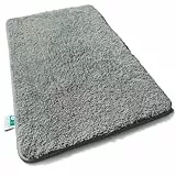 casa pura Badematte 50 x 60 cm grau weicher, Flauschiger Badezimmerteppich in Shaggy Optik, Badvorleger rutschfest waschbar, Duschvorleger, Teppich Fußmatte für Badezimmer, Dusche, Sky Soft