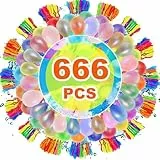 XINCHEN 666 Stück Wasserbomben Selbstschließend, Bunch o Balloons Bunt Wasserballons, 60 Sekunden Schnellfüller, Wiederverwendbare Wasserbomben, Wasserbomben Luftballons，für Strände, Poolparty