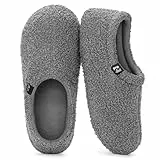 RockDove Damen Teddy-Fleece-Hausschuhe mit geschlossener Ferse für den Innenbereich, 38/39 EU, Dunkelgrau