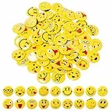Pilikoll 60 Stück 30mm Mini Smile Face Button Pins Gelbe Smiley Face Anstecker Smiley Badge Smiley Abzeichen Smiley Brosche Pin für Kleidung Hüte Rucksäcke Dekorationen (Zufällig)