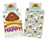 Hey Duggee Happy Einzelbett-Bettbezug, offizielles Wendebettwäsche-Set, Polycotton