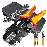 BAURIX® Crimpzange mit 6 Wechselbacken – All-In-One Elektriker Werkzeug für Kabelschuhe, Flachsteckhülsen, Aderendhülsen & weitere Verbinder – zuverlässige Elektroinstallation – HEKTOR PRO