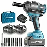 blayram 1200Nm Schlagschrauber Akku Kompatibel mit Ma-kkita 18V Lithium-Akku, 1/2 Zoll Bürstenloser Schlagschrauber mit 2x 4.0Ah Batterie, 5 Stecknüsse für Autoreifen, Automobilmontage und Gerüstbau