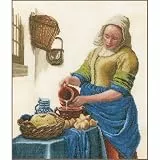 Lanarte Kreuzstich Stickpackungen Gezählter Kreuzstichbilder Set MILCHMÄDCHEN Wanddekoration Handarbeit Set für Erwachsene 36 x 45 cm DIY Deko Bastelset Handwerker Kreative Geschenkset