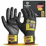 SCHMITZ.Tools Montagehandschuhe [Profi] - Mechaniker Handschuhe Arbeitshandschuhe Herren Gr 9-5er Pack - Gartenhandschuhe Herren - Arbeitshandschuhe Damen - Schutzhandschuhe - Work Gloves