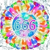 FAMKEEP 666 Stück Wasserballons,Mehrfarbig Wasserballons,Sekunden Schnellfüller,Wasserbombens Selbstschließend,Asser Luftballons Mega Pack,Pool Spielzeug,Strand Party,Outdoo für Poolparty