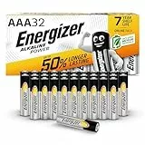Energizer Alkaline Power Batterien AAA (32 Stück) - Hochleistungsbatterien 1,5V - Batterie für Haushalt und Büro - 100% plastikfreie Recycelbar Verpackung - 7 Jahre lagerfähig [Exklusiv bei Amazon]