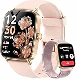 Gydom Smartwatch Damen Herren mit Telefonfunktion 1.85' HD Touch Fitnessuhr Fitness Tracker Herzfrequenz/SpO2/Schlafmonitor/Schrittzähler IP68 wasserdichte Sportuhr (Rosa Rouge)