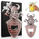 ZONSUSE Magnetischer Wikinger Flaschenöffner, Vintage Schädel Bieröffner, Einzigartiger Schild Flaschenöffner, Biergeschenke für Männer, Vatertag und Halloween Ideen Geschenke mit Geschenkbox (Kupfer)